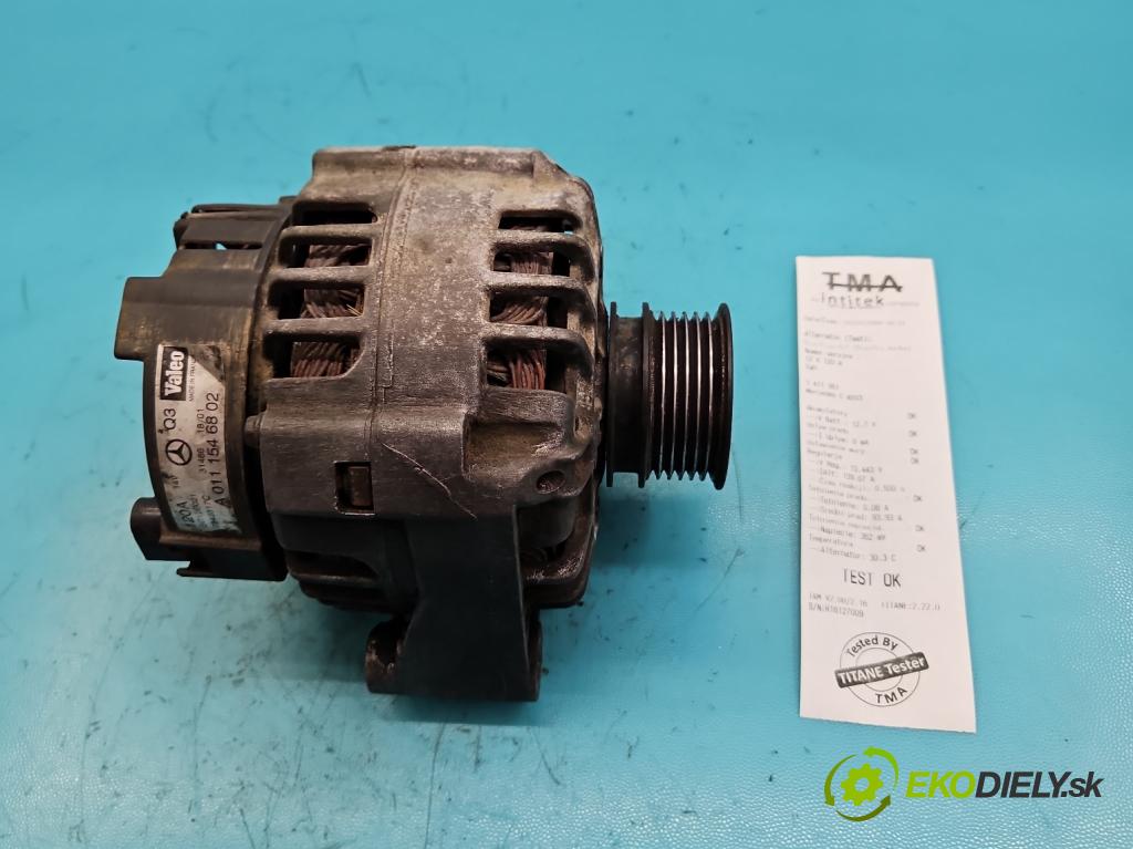 Mercedes C W203 2000-2007 2.0 kompressor 163 HP manual 120 kW 1998 cm3 5- Alternator A0111546802 (Alternátory)