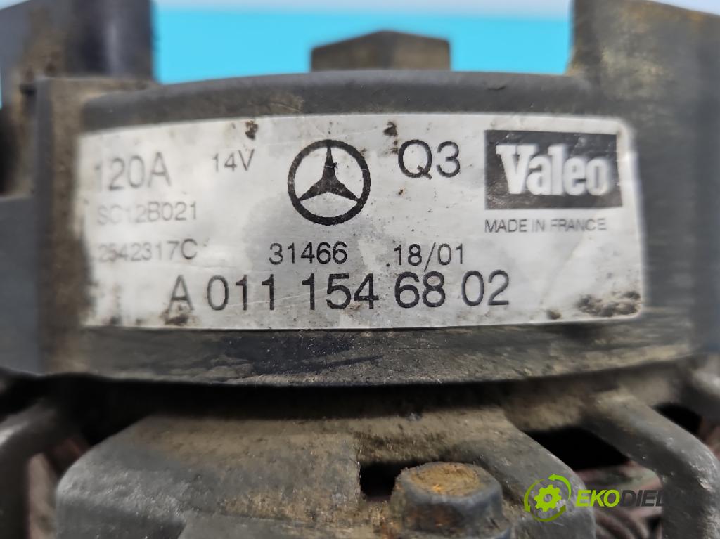 Mercedes C W203 2000-2007 2.0 kompressor 163 HP manual 120 kW 1998 cm3 5- Alternator A0111546802 (Alternátory)