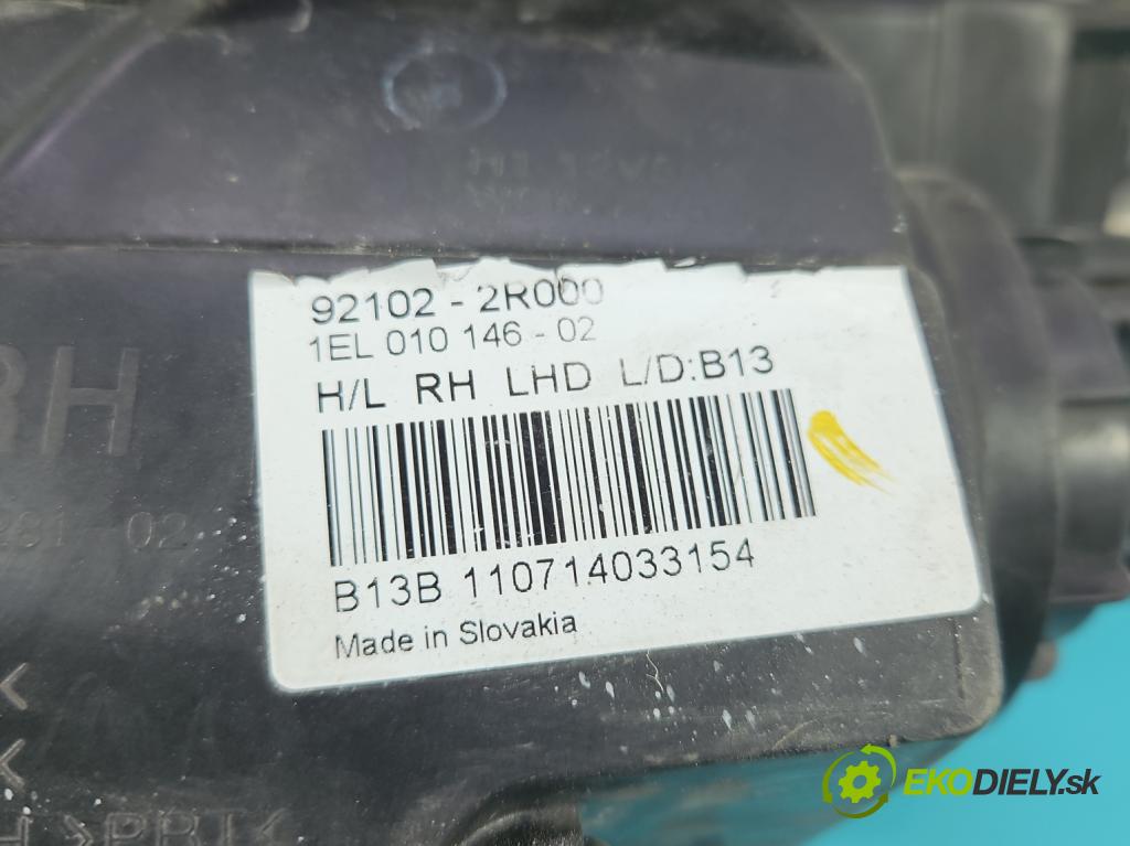 Hyundai I30 I 2007-2012 1.4 16V (G4FA) 109 HP manual 80 kW 1396 cm3 5- Reflektor: pravý 92102-2R000 (Pravé)