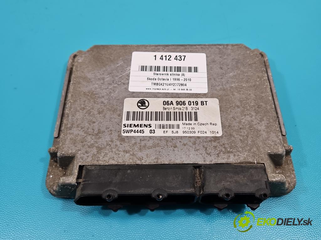 Skoda Octavia I 1996-2010 1.6 SR 101 HP manual 74 kW 1595 cm3 5- riadiaca jednotka motora 06A906019BT