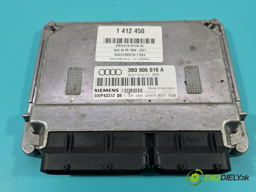Audi A4 B5 1994-2001 1.6 8V 101 HP manual 74 kW 1595 cm3 5- riadiaca jednotka motora 3B0906018A