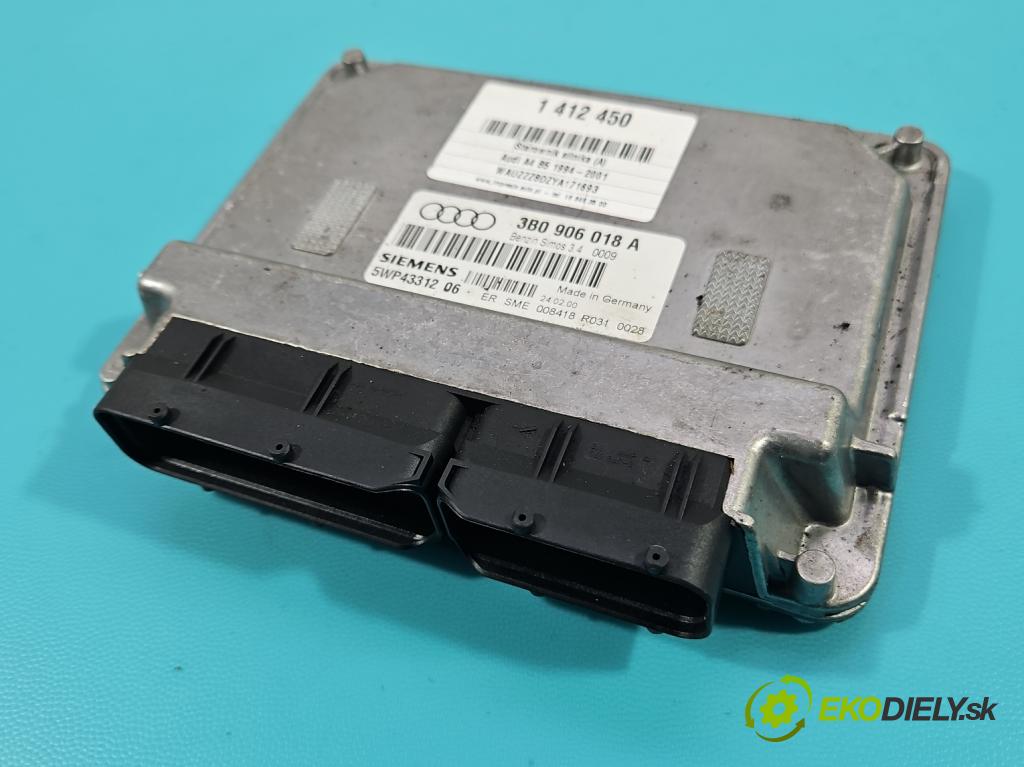 Audi A4 B5 1994-2001 1.6 8V 101 HP manual 74 kW 1595 cm3 5- riadiaca jednotka motora 3B0906018A