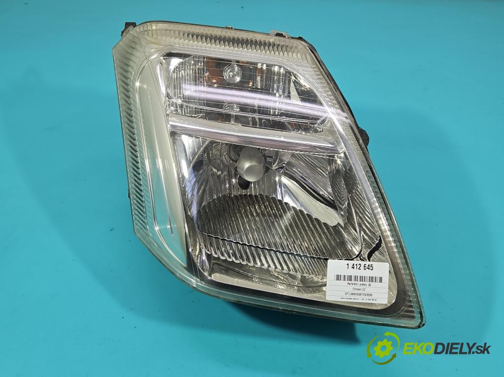 Citroen C2 1.4 HDI 68 HP manual 50 kW 1398 cm3 3- Reflektor: pravý  (Pravé)