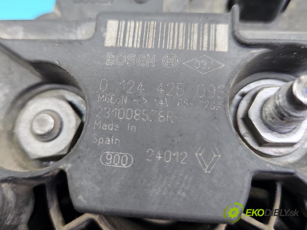 Renault Twingo II 2007-2014 1.5 dci 86 HP manual 63 kW 1461 cm3 3- Alternator 0124425093 (Alternátory)