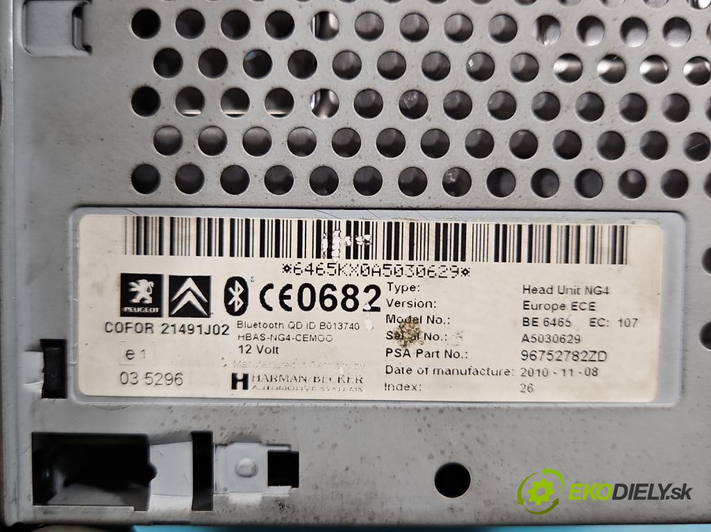Citroen C5 II 2008-2017 2.0 hdi 140 HP manual 103 kW 1997 cm3 4- Radio originál 96752782ZD