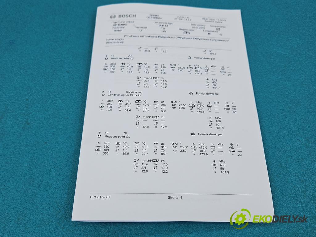 Vw Golf IV 1997-2003 1.9 TDI 131 HP manual 96 kW 1896 cm3 5- vstrekovacie čerpadlo 0414720007 (Vstrekovač paliva)