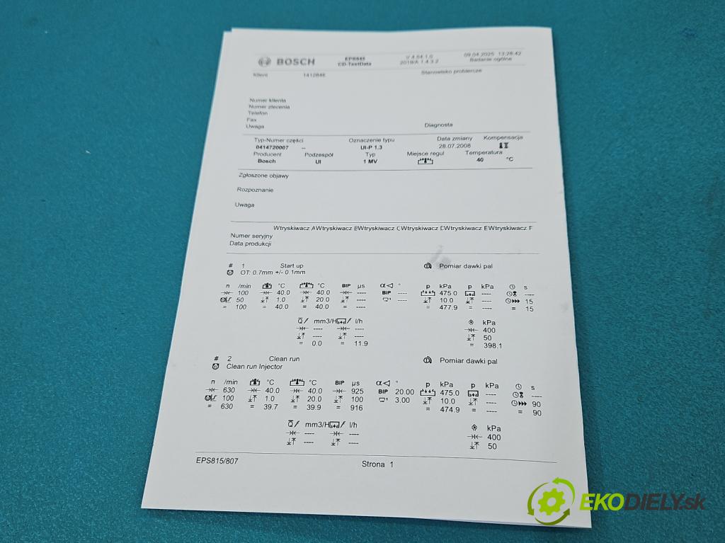Vw Golf IV 1997-2003 1.9 TDI 131 hp manual 96 kW 1896 cm3 5- vstřikovací čerpadlo 0414720007 (Vstřikovače)