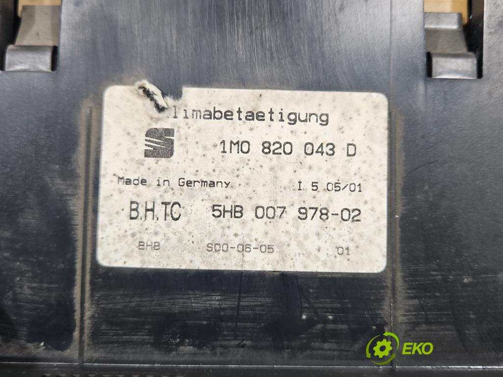 Seat Leon I 1999-2005 1.9 tdi 110 HP manual 81 kW 1896 cm3 5- panel kúrenia 1M0820043D