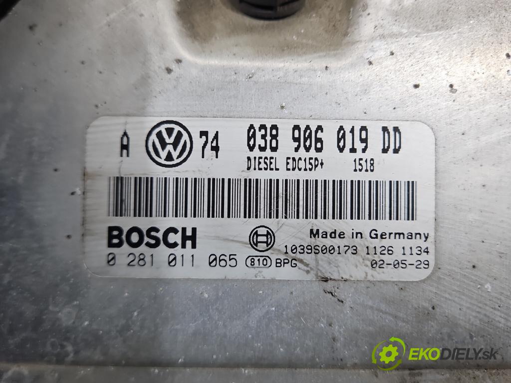 Vw Bora 1.9 TDI 101 HP manual 74 kW 1896 cm3 5- riadiaca jednotka motora 038906019DD