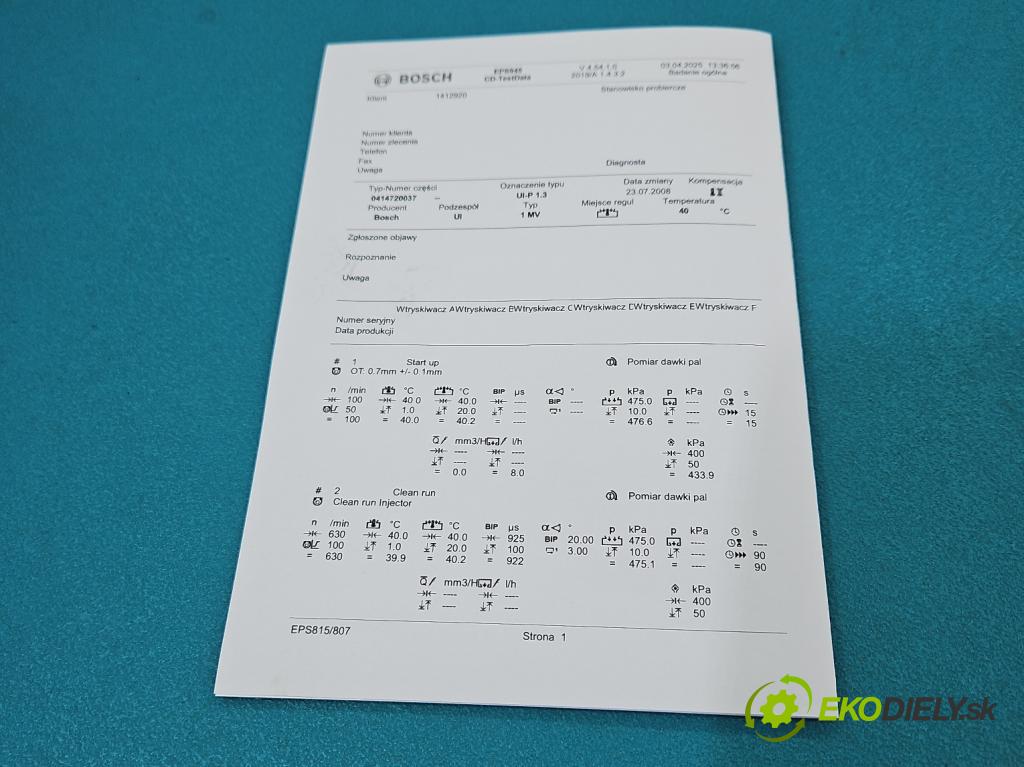 Vw Bora 1.9 TDI 101 HP manual 74 kW 1896 cm3 5- vstrekovacie čerpadlo 0414720037 (Vstrekovač paliva)