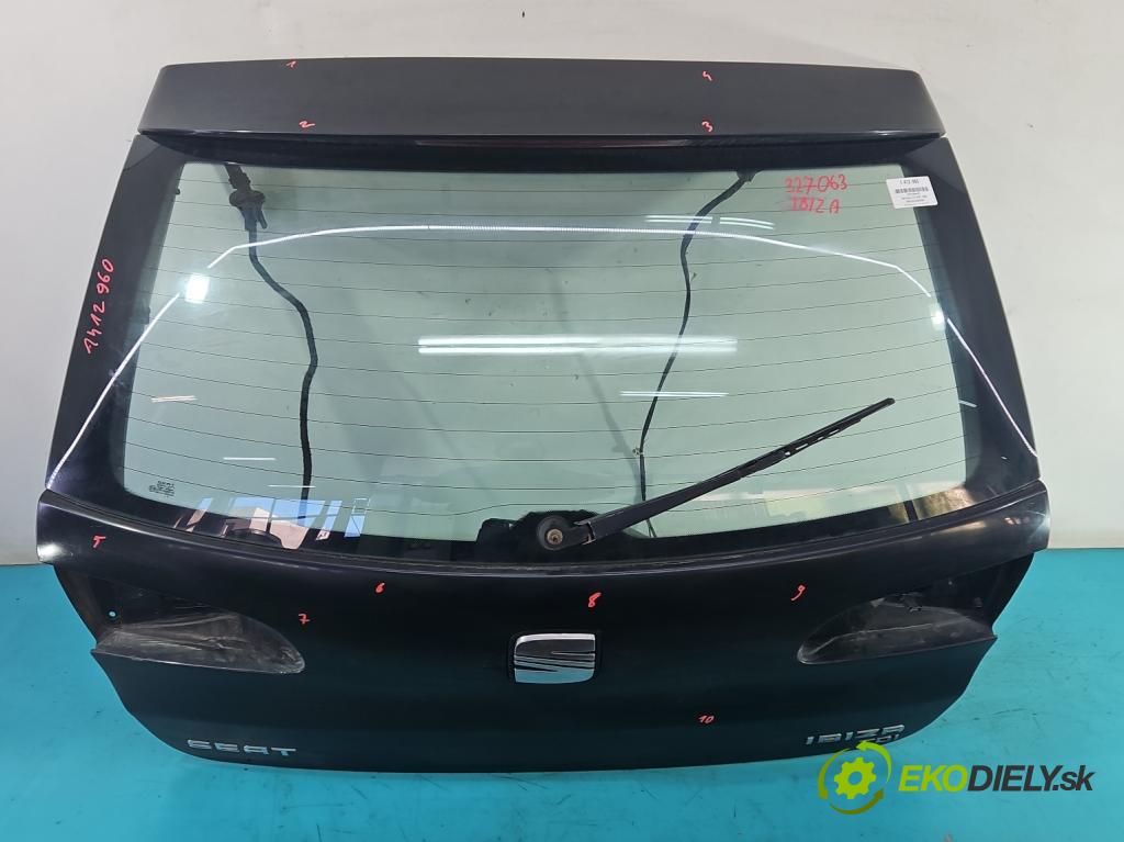 Seat Ibiza III 6L 2002-2008 1.4 tdi 75 hp manual 55 kW 1422 cm3 5- zadní kufrové dveře  (Zadní kapoty)