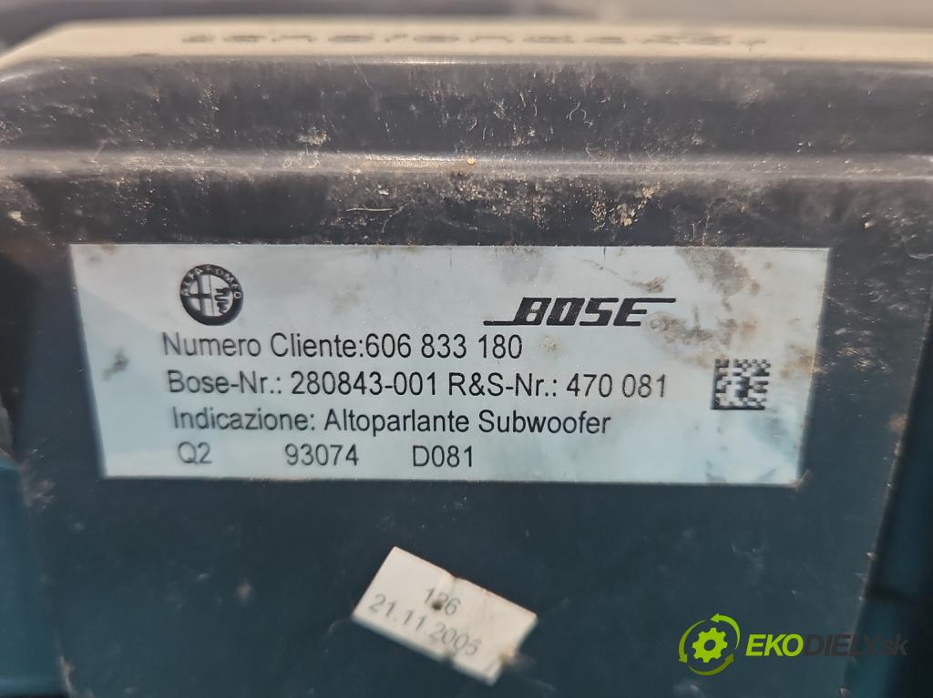 Alfa romeo Gt 1.9 JTD 150 HP manual 110 kW 1910 cm3 3- Subwoofer: 606833180 (Audio zariadenie)
