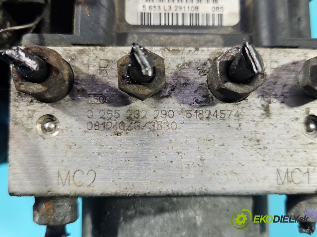 Fiat 500 2007-2020 1.2 8V 69KM manual 51 kW 1242 cm3 3- čerpadlo abs 0265800800 (Pumpy ABS)