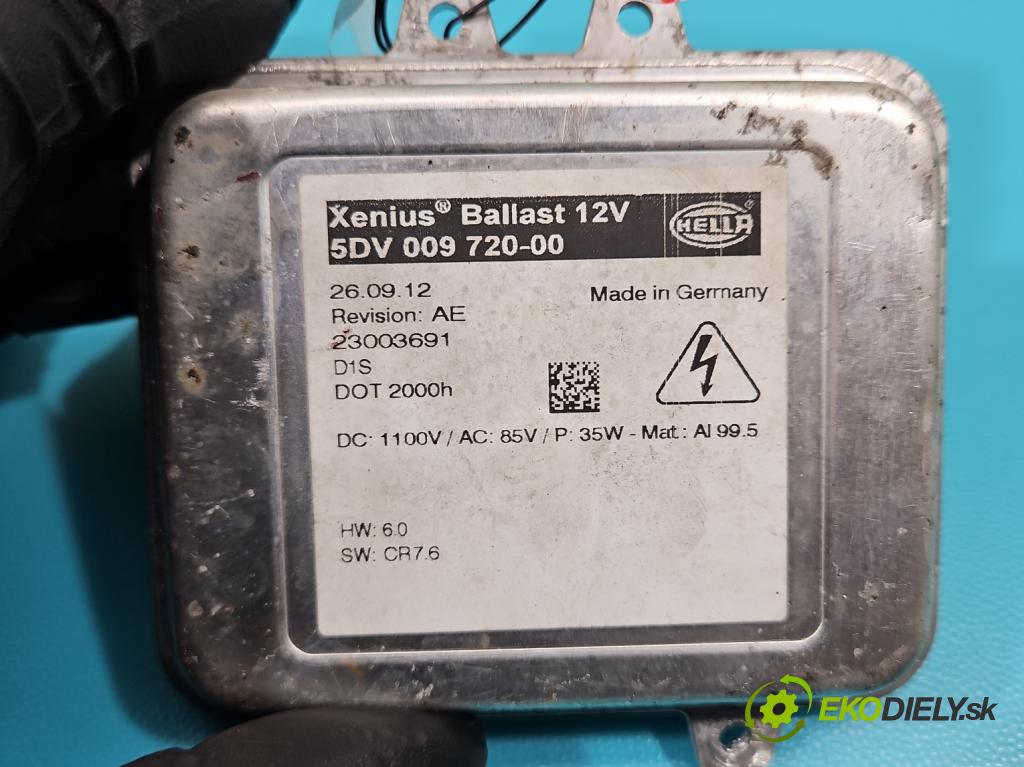 Opel Insignia A 2008-2017 1.6 T 179KM manual 132 kW 1598 cm3 4- střídač: xenon 5DV009720-00 (Riadiace jednotky xenónu)