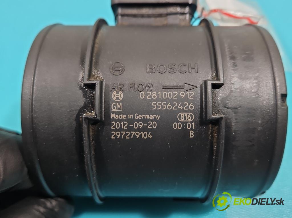 Opel Insignia A 2008-2017 1.6 T 179KM manual 132 kW 1598 cm3 4- průtokoměr: 0281002912 (Váhy vzduchu)