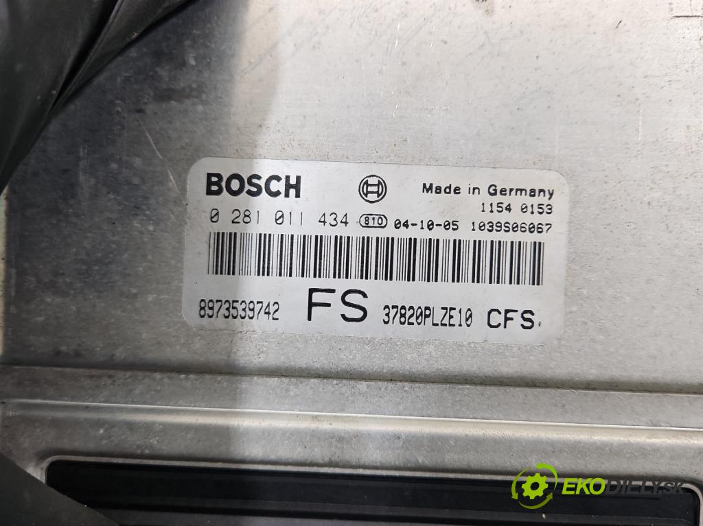 Honda Civic VII 2000-2006 1.7 CITD 101 hp manual 74 kW 1686 cm3 3- řídící jednotka motoru 0281011434