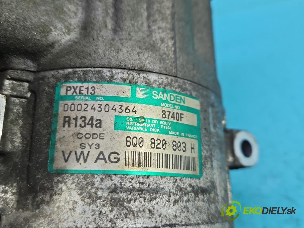 Seat Ibiza III 6L 2002-2008 1.4 tdi 75 HP manual 55 kW 1422 cm3 5- Kompresor: klimatizácie 6Q0820803H (Kompresory klimatizácie)