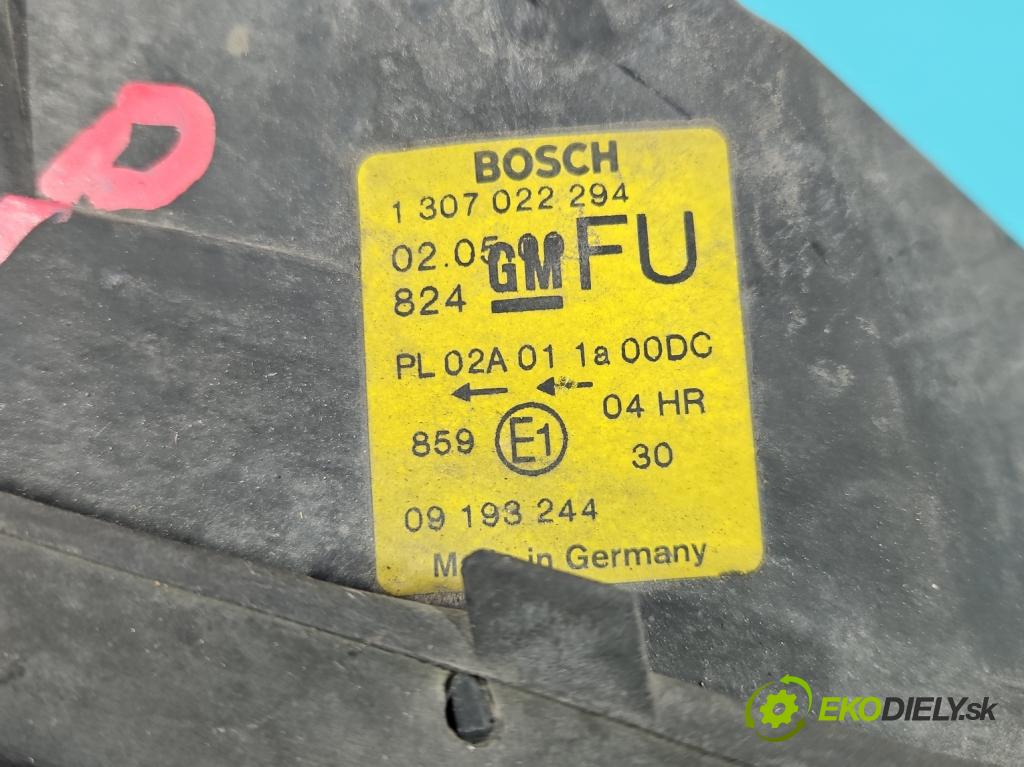 Opel Vectra B 1995-2002 1.8 16V 116 HP manual 85 kW 1796 cm3 5- Reflektor: pravý 09193244 (Pravé)