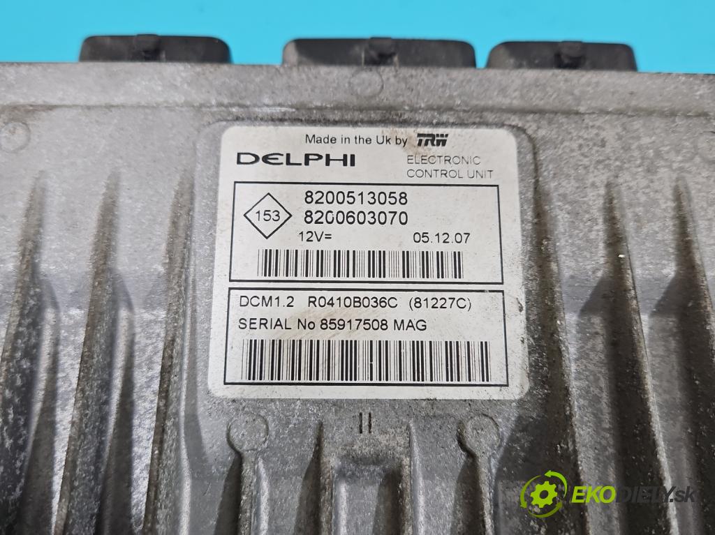 Dacia Logan I 2005-2014 1.5 dci 68 HP manual 50 kW 1461 cm3 5- riadiaca jednotka motora 8200513058