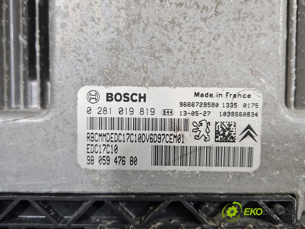 Peugeot 301 1.6 HDI 92 HP manual 68 kW 1560 cm3 4- riadiaca jednotka motora 0281019819