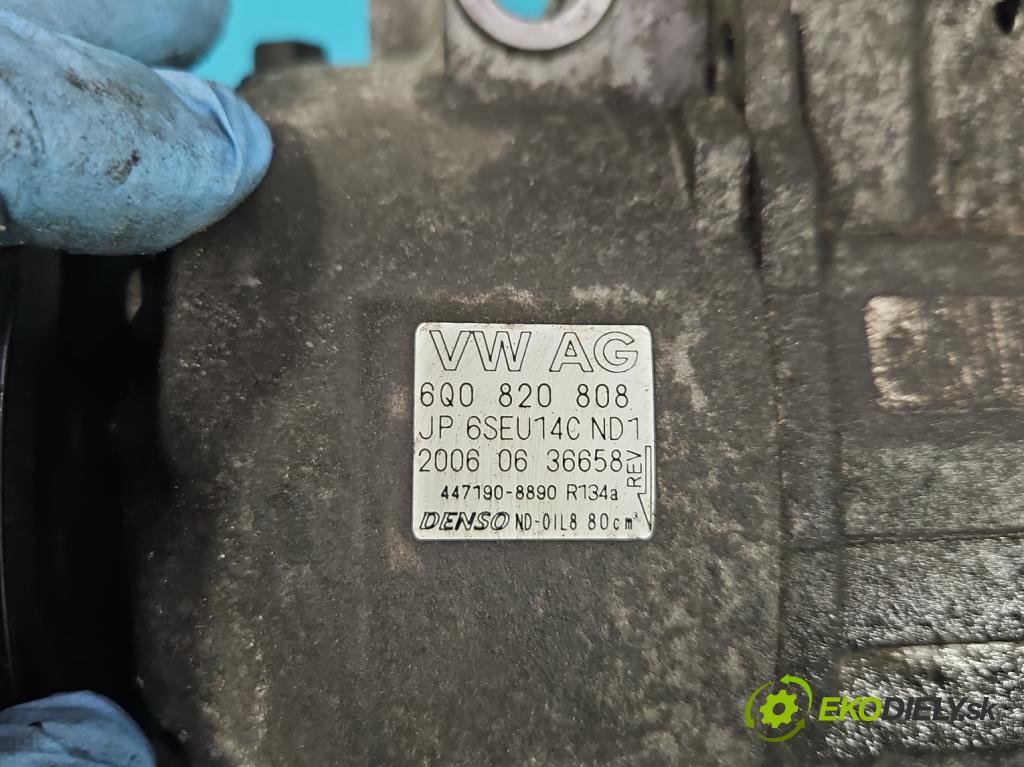Skoda Fabia I 1999-2007 1.4 16v 75 HP manual 55 kW 1390 cm3 5- Kompresor: klimatizácie 6Q0820808 (Kompresory klimatizácie)