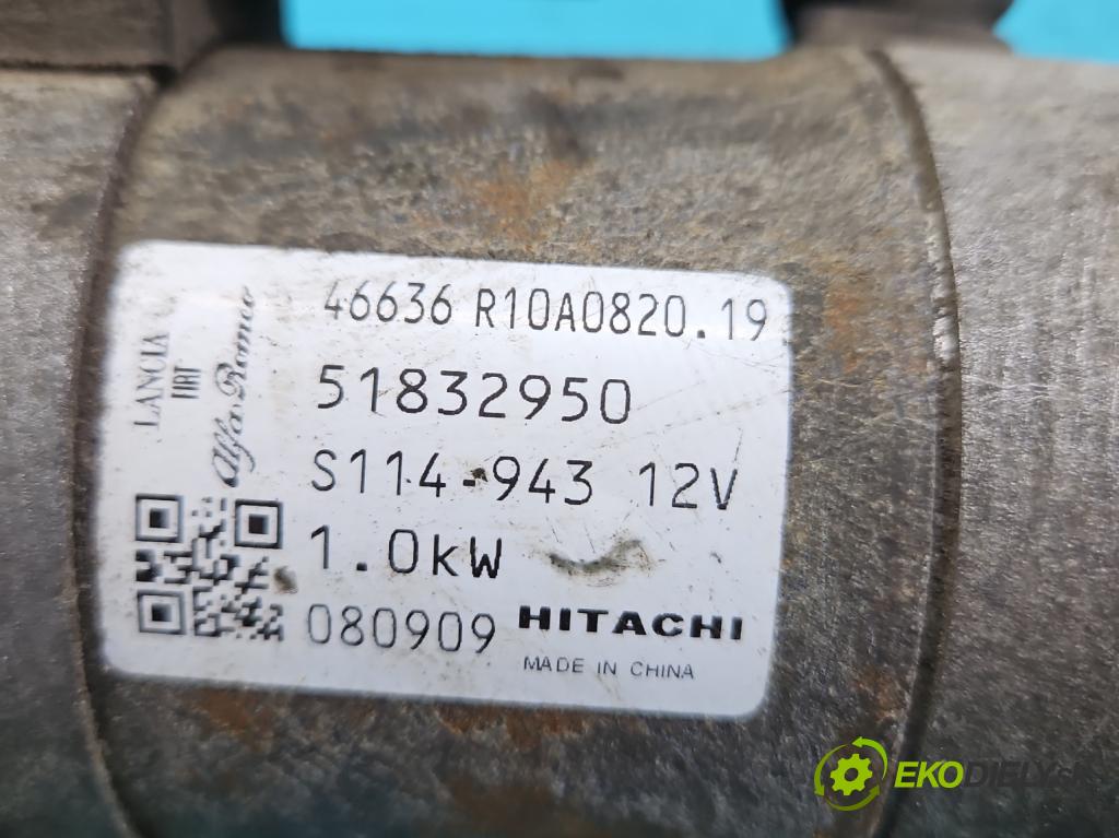 Fiat 500 2007-2020 1.2 8V 69KM manual 51 kW 1242 cm3 3- štartér 51832950 (Štartéry)