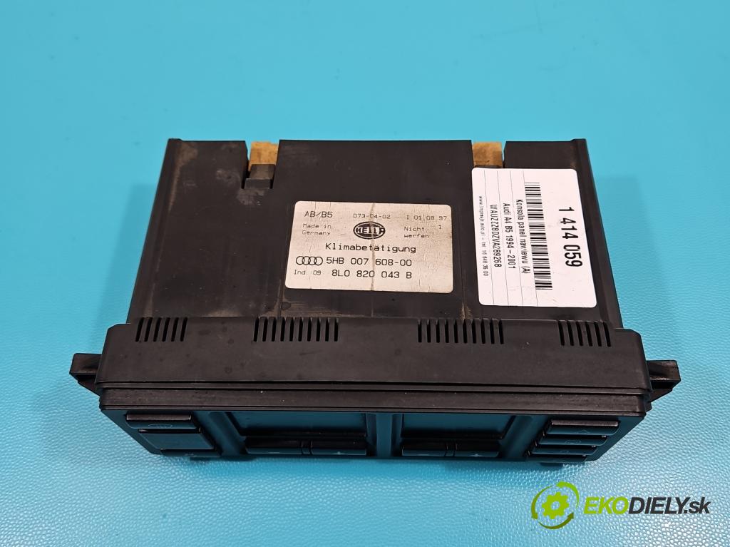 Audi A4 B5 1994-2001 2.8 v6 193 HP manual 142 kW 2771 cm3 5- panel kúrenia 8L0820043B