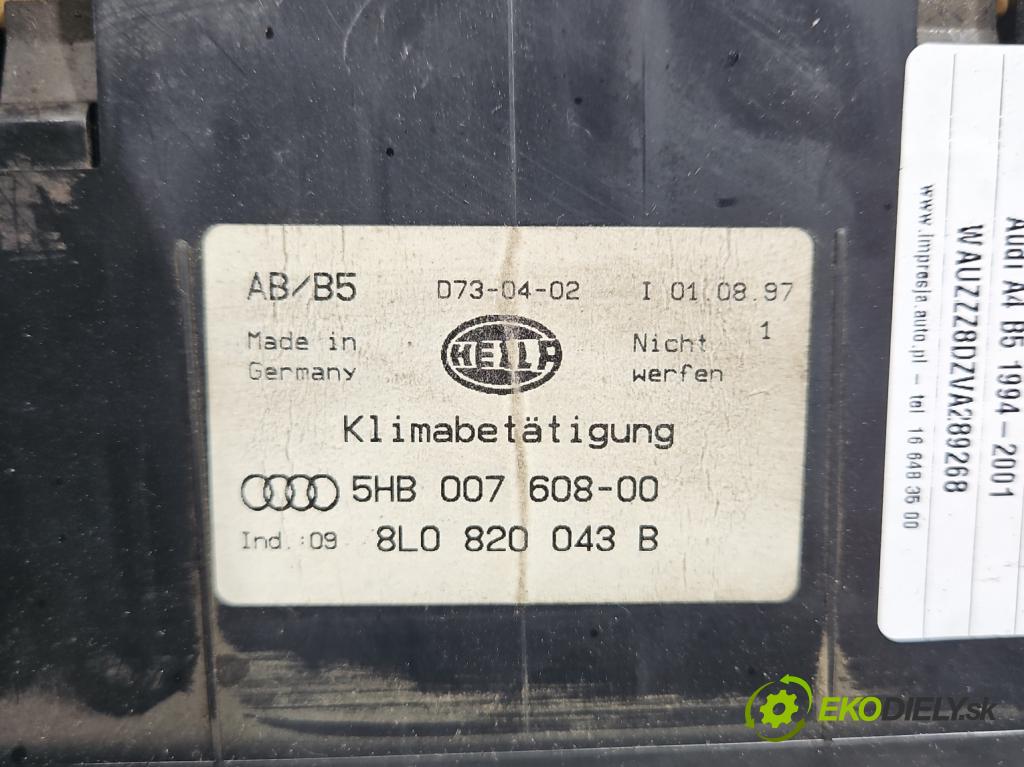 Audi A4 B5 1994-2001 2.8 v6 193 HP manual 142 kW 2771 cm3 5- panel kúrenia 8L0820043B