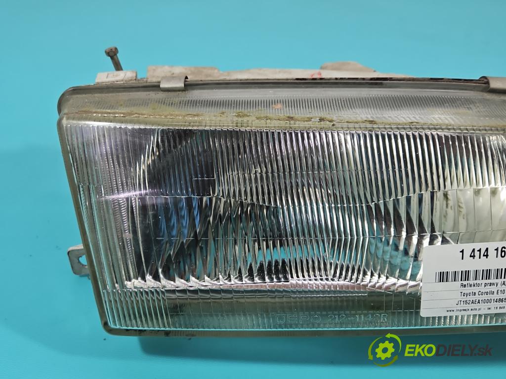 Toyota Corolla E10 1.6 16V 105 HP manual 77 kW 1587 cm3 3- Reflektor: pravý (Pravé)