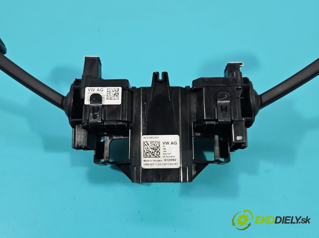 Vw Polo V 6R 2009-2017 1.2 16v 90 HP manual 66 kW 1197 cm3 5- prepínač komplex: 6C0953501 (Prepínače, spínače, tlačidlá a ovládače kúrenia)