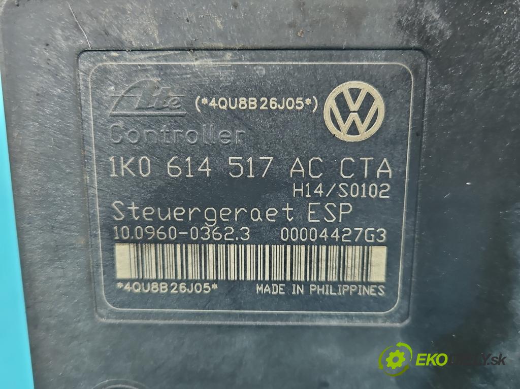 Vw Golf plus 1.9 TDI 105 HP manual 77 kW 1896 cm3 5- čerpadlo abs 1K0614517AC (Pumpy ABS)