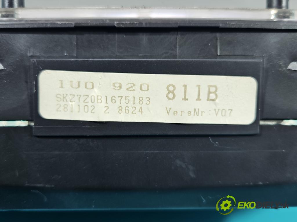 Skoda Octavia I 1996-2010 2.0 8V 116 HP manual 85 kW 1984 cm3 5- prístrojovka/ budíky 1U0920811B (Prístrojové dosky, displeje)