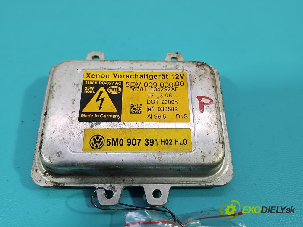 Vw Golf plus 1.9 TDI 105 HP manual 77 kW 1896 cm3 5- střídač: xenon 5M0907391 (Riadiace jednotky xenónu)