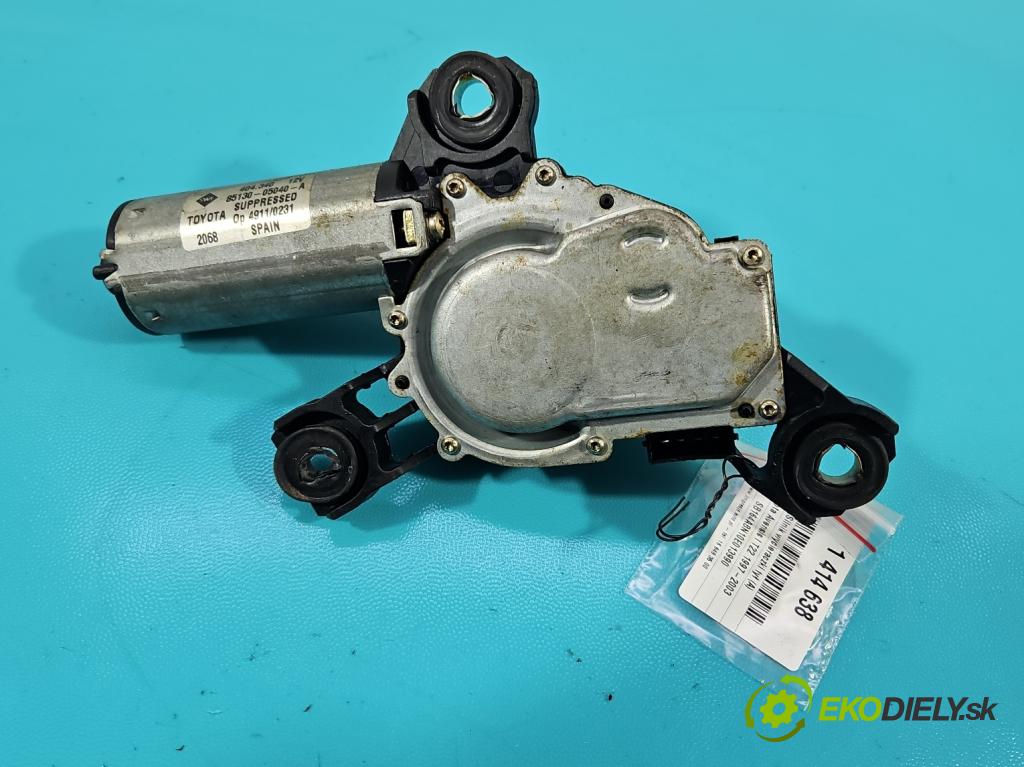 Toyota Avensis I T22 1997-2003 1.8 16V 110 hp manual 81 kW 1762 cm3 5- motor stěrače zadní 85130-05040-A