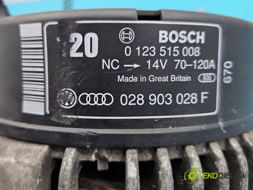 Audi A4 B5 1994-2001 1.9 TDI 90 HP manual 66 kW 1896 cm3 4- Alternator 0123515008 (Alternátory)