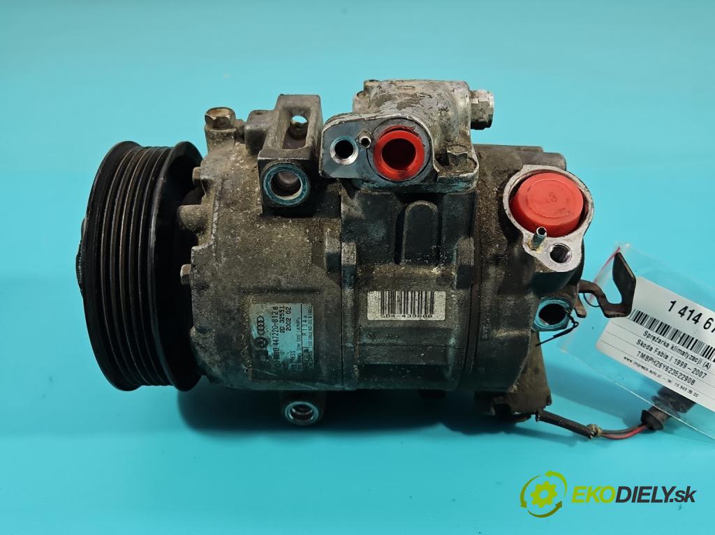 Skoda Fabia I 1999-2007 1.4b: 60 HP manual 44 kW 1397 cm3 5- Kompresor: klimatizácie 6Q0820803D (Kompresory klimatizácie)