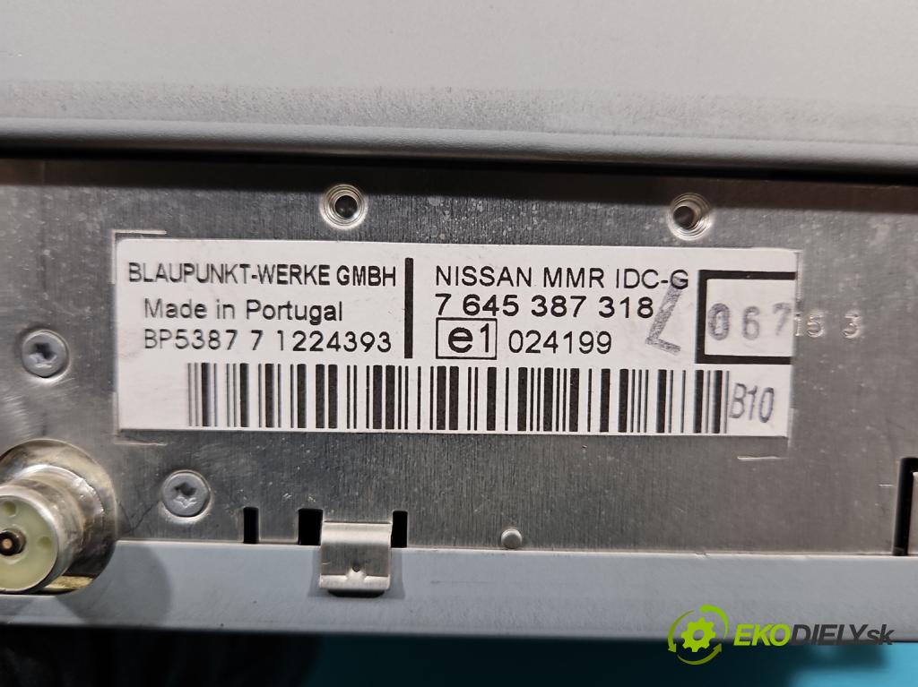 Nissan Note I 2006-2012 1.4 16V 88 HP manual 65 kW 1386 cm3 5- Radio originál 7645387318