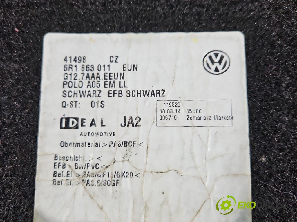 Vw Polo V 6R 2009-2017 1.2 16v 90 HP manual 66 kW 1197 cm3 5- Koberce: 6R1863011