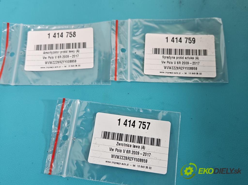 Vw Polo V 6R 2009-2017 1.2 16v 90 HP manual 66 kW 1197 cm3 5- náboj ľavé  (Náboje)