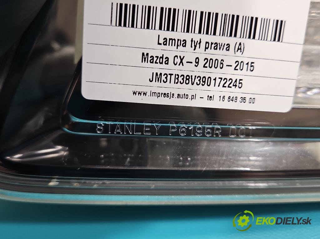 Mazda CX-9 3.7 V6 273KM: automatic 201 kW 3726 cm3 5- svetlo / reflektor zadné pravé P6195R (Kľučka dverí ostatné)