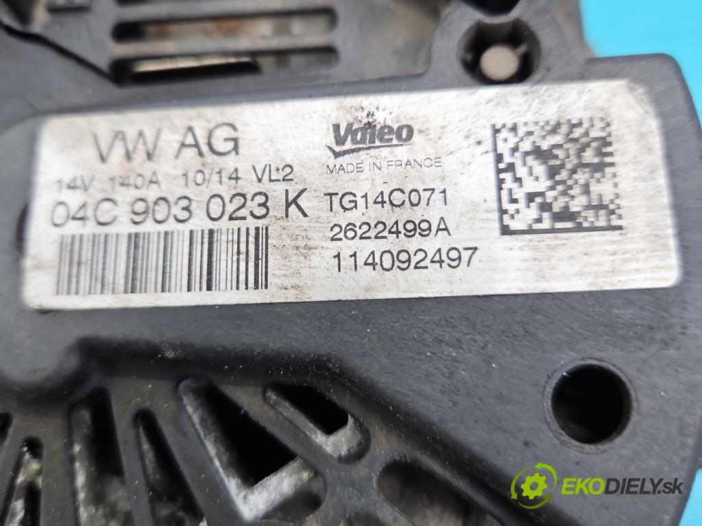 Vw Polo V 6R 2009-2017 1.2 16v 90 HP manual 66 kW 1197 cm3 5- Alternator 04C903023K (Alternátory)