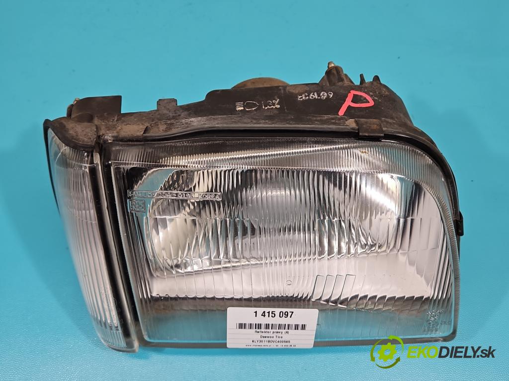 Daewoo Tico 0.8b 41 HP manual 30 kW 796 cm3 5- Reflektor: pravý  (Pravé)