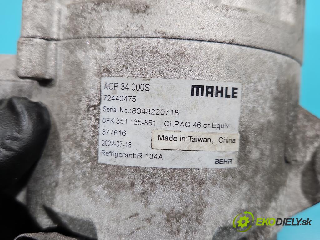 Renault Scenic II 2003-2009 1.6 16v 113 HP manual 83 kW 1598 cm3 5- Kompresor: klimatizácie 8FK351135-861 (Kompresory klimatizácie)