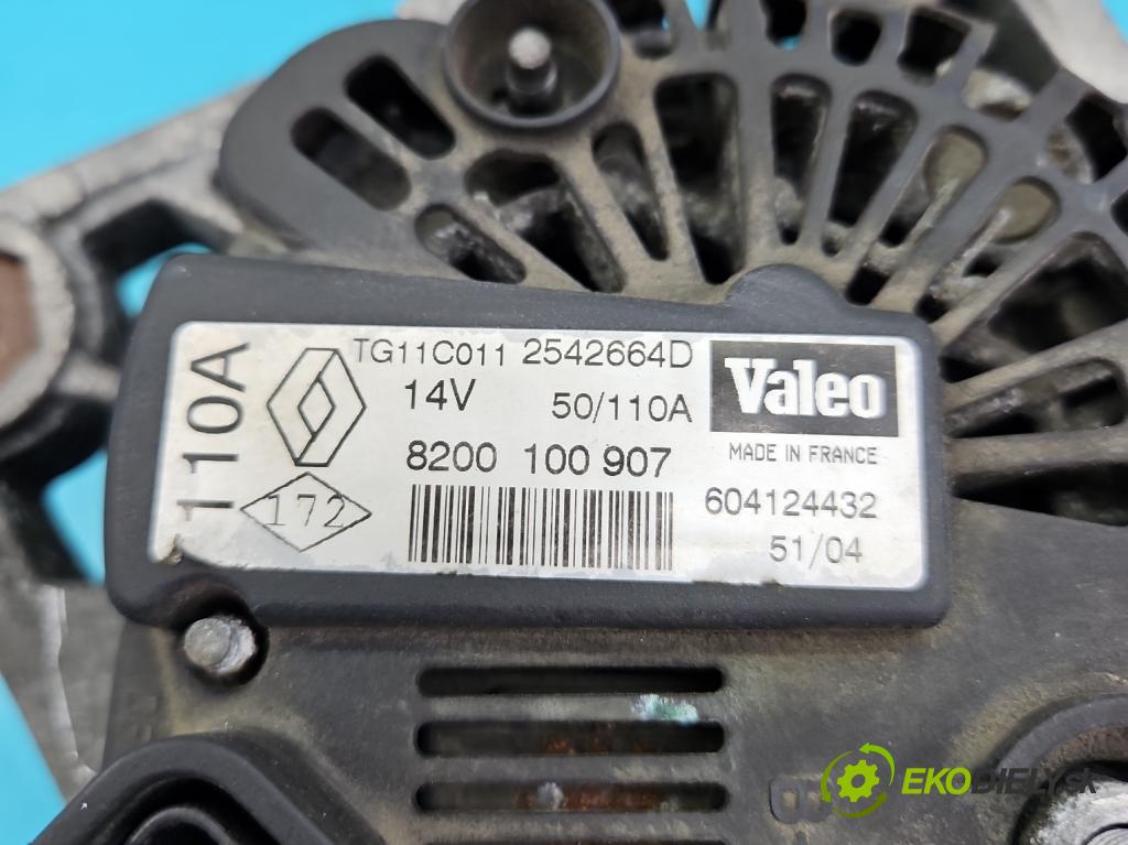 Renault Scenic II 2003-2009 1.6 16v 113 HP manual 83 kW 1598 cm3 5- Alternator 8200100907 (Alternátory)