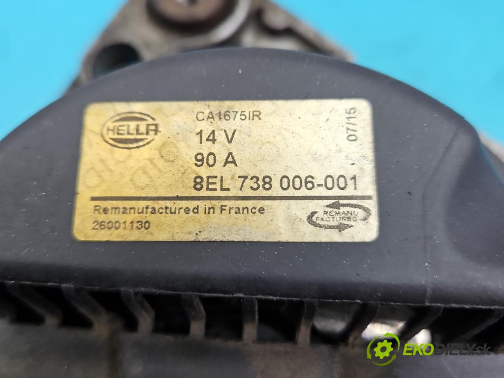 Vw Fox 1.2 54 HP manual 40 kW 1198 cm3 3- Alternator 8EL738006-001 (Alternátory)