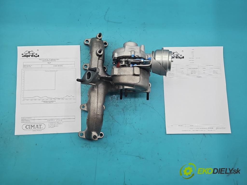 Vw Bora 1.9 TDI 90 hp manual 66 kW 1896 cm3 4- Turbodmychadlo repasováno 713672-5
