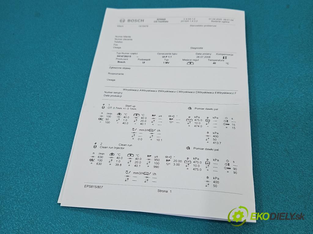 Vw Golf IV 1997-2003 1.9 tdi 101 HP manual 74 kW 1896 cm3 5- vstrekovacie čerpadlo 0414720215 (Vstrekovač paliva)