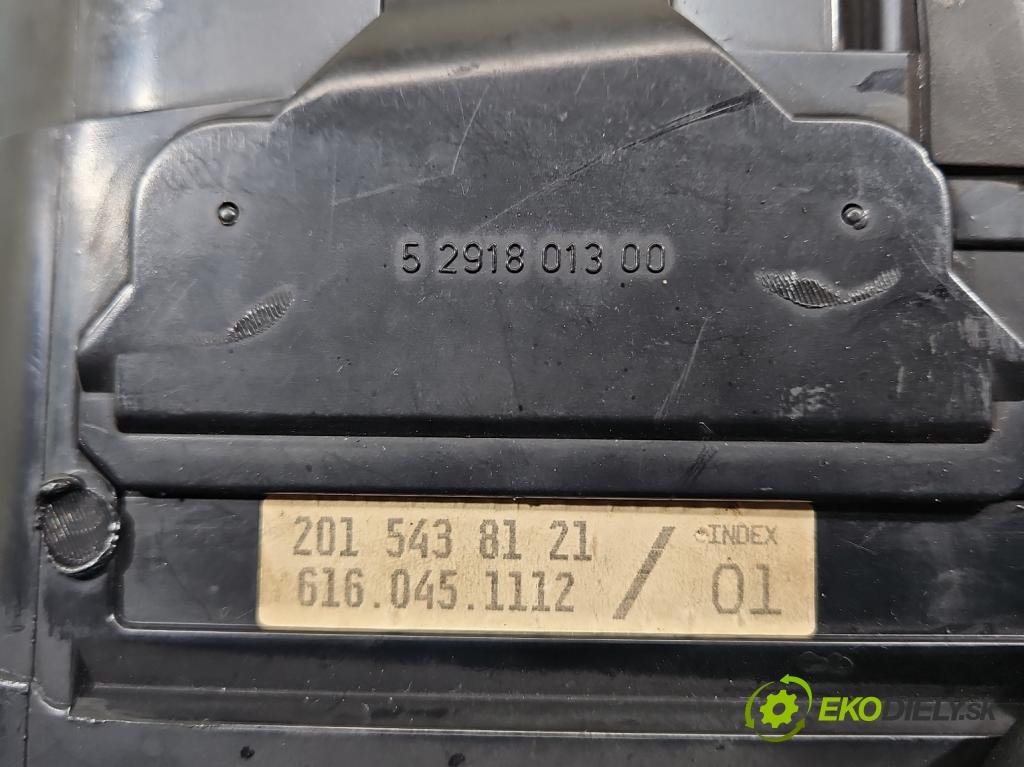 Mercedes 190 201 2.0 injekcia: mechanický 118 HP automatic 87 kW 1977 cm3 4- prístrojovka/ budíky 2015438121 (Prístrojové dosky, displeje)