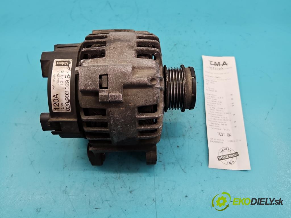 Vw Passat B5 1995-2005 1.9 TDI 110 HP manual 81 kW 1896 cm3 4- Alternator 028903029E (Alternátory)