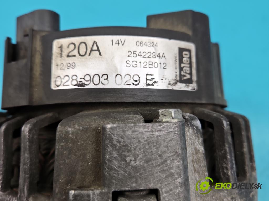 Vw Passat B5 1995-2005 1.9 TDI 110 HP manual 81 kW 1896 cm3 4- Alternator 028903029E (Alternátory)